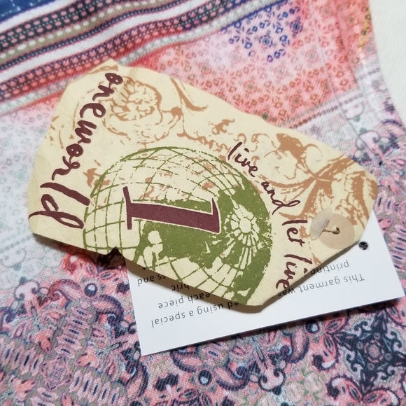 NWT One World 2PC Set 1X | Boho Festival Poncho Shawl & Tank Top Maxi Print - Picture 8 of 9